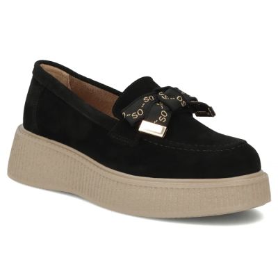 Schwarze Damen-Plateauschuhe aus Wildleder von Filippo (Modell DP8293)
