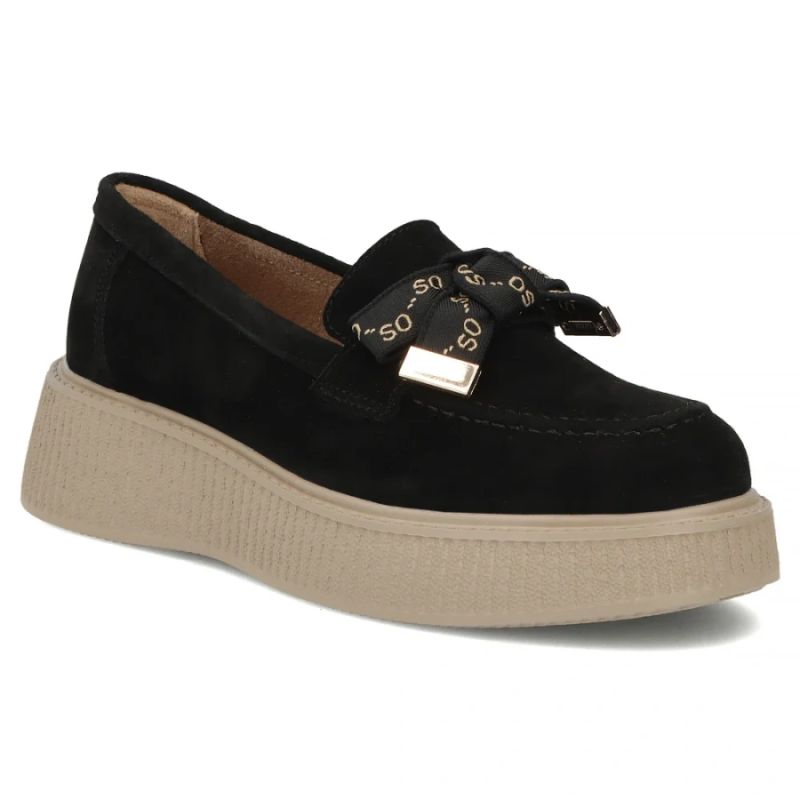 Schwarze Damen-Plateauschuhe aus Wildleder von Filippo (Modell DP8293)