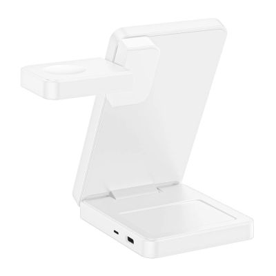 4. Tech-Protect A56 3-in-1 MagSafe 25W Qi2.2 Kabelloses Ladegerät + USB-C / USB-C Kabel 100cm - Weiß