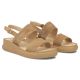 4. Damen-Keilsandalen aus Leder, Kamel, Filippo DS7746