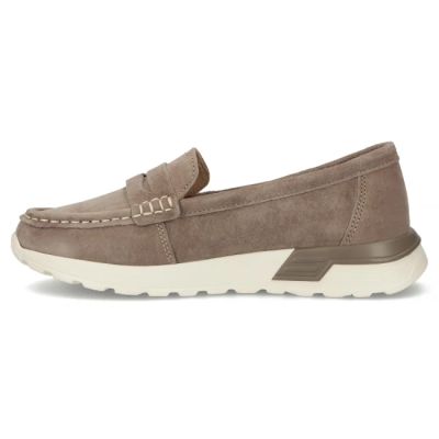 3. Beigefarbene Plateau-Loafer aus Leder für Damen, Modell Filippo DP7528
