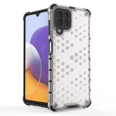3. Honeycomb Handyhülle Schutzhülle mit TPU Rahmen für Samsung Galaxy A22 4G blau