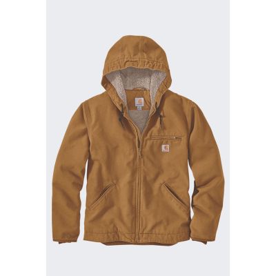 Carhartt Washed Duck Sherpa-gefütterte Jacke, Braun