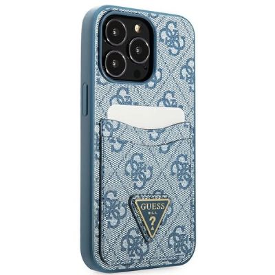 4. Guess 4G Triangle Logo Cardslot Hülle für iPhone 13 Pro / 13 – Blau