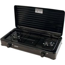 Touristen-Gaskocher, 2-flammig / schwarz MPM SMILE-KN-02/1KB