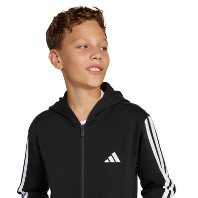 6. adidas Essentials Full-Zip Kinder-Sweatshirt Schwarz und Weiß JD6494