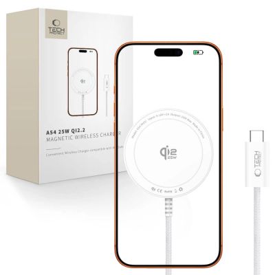 Tech-Protect A54 MagSafe 25W QI2.2 Kabelloses Ladegerät – Weiß