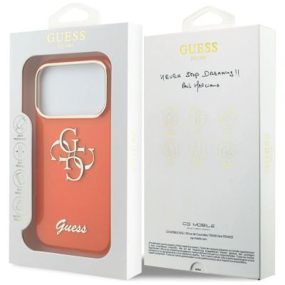 8. Guess IML 4G Script Metallhülle für iPhone 17 Pro – Orange