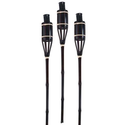 3. Bambus-Fackel 60 cm 3 Stück Schwarz