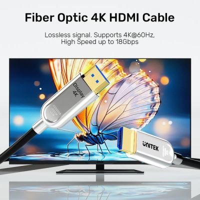 10. UNITEK HDMI-Lichtwellenleiterkabel 2.0 AOC 4K 60Hz 20M