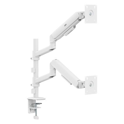 10. ERGO BÜROHALTERUNG FÜR 2 MONITOREN, GASFEDERUNG, 17"-32", 1-10 kg, MATTWEISS ER-692 W