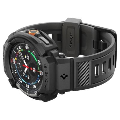 6. Spigen Rugged Armor Pro Armband für Samsung Galaxy Watch 8 Classic 46 mm – Mattschwarz