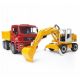 Spielzeug: MAN TGA Muldenkipper mit BRUDER-Bagger