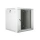 Lanberg WF01-6612-10S Rack-Schrank (12 HE; 635 mm / 600 mm / 600 mm; Wandmontage; Glas; 19 Zoll; grau)