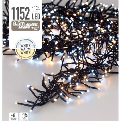 17. WEIHNACHTSBAUMBELEUCHTUNG LICHTERKETTE 1152 LED TIMER KALT- UND WARMWЕIß