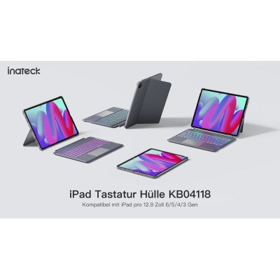 2. iPad-Tastatur 13" iPad Pro 3./6. Generation QWERTZ Grau