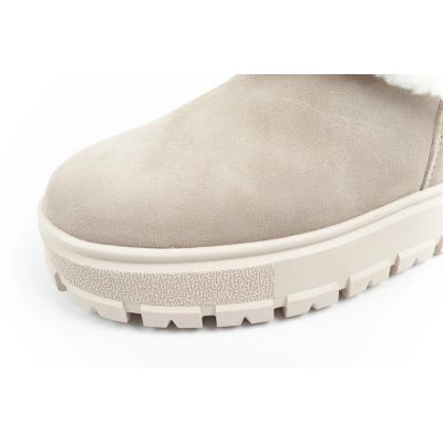 6. Lee Cooper Damen Stiefel Winterstiefel modisches Schaffell isoliertes Leder Beige