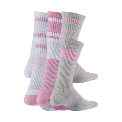 2. Nike Everyday Cush Crew Kindersocken Weiß, Rosa, Grau CK7302 905