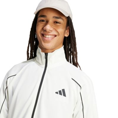 7. Herren adidas 3-Streifen Trainingsanzug weiß und schwarz JX5527