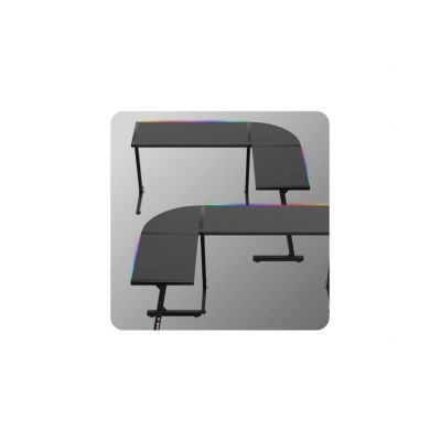 12. Huzaro Hero 6.0 Schwarzer RGB-Gaming-Schreibtisch