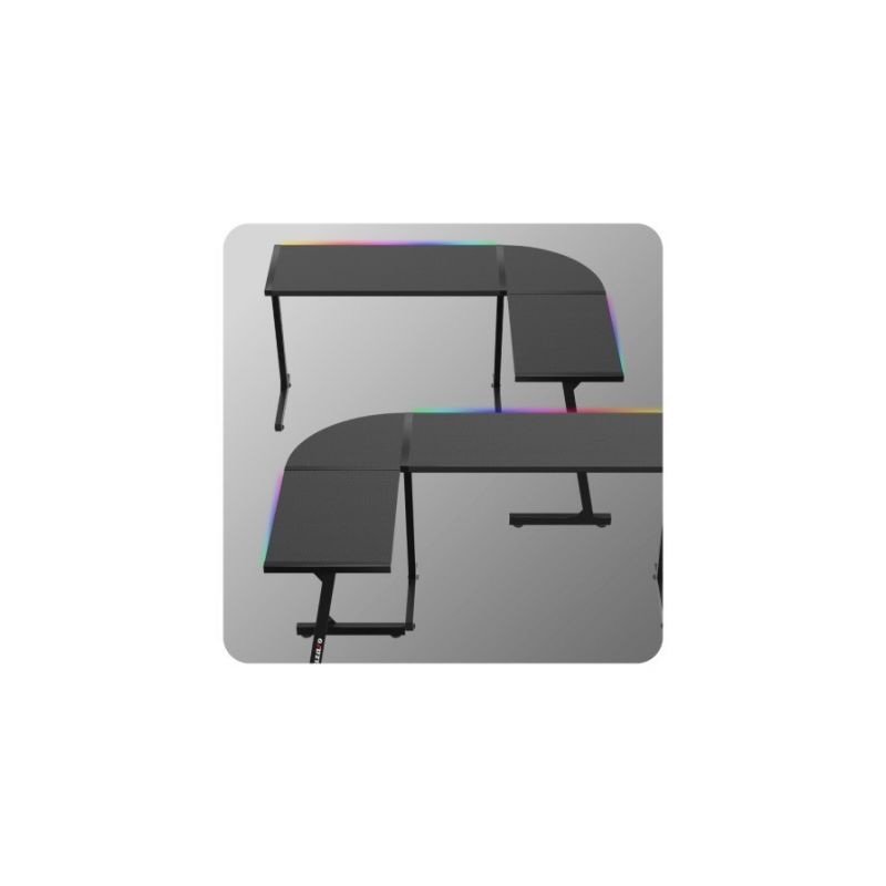 12. Huzaro Hero 6.0 Schwarzer RGB-Gaming-Schreibtisch