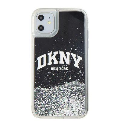 8. DKNY Liquid Glitter Big Logo Hülle für iPhone 11 / Xr - Schwarz