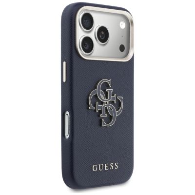 4. Guess FW Resin Logo Hülle für iPhone 17 Pro - Blau