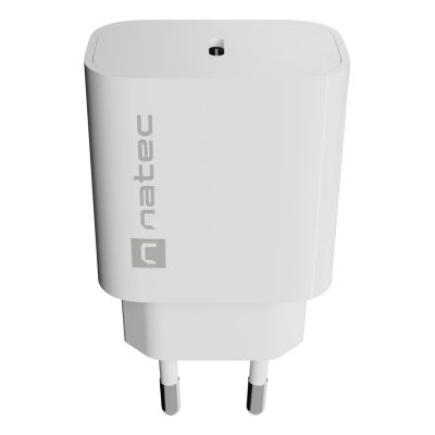 9. NATEC RIBERA 1x USB-C 20W Wandladegerät Weiß