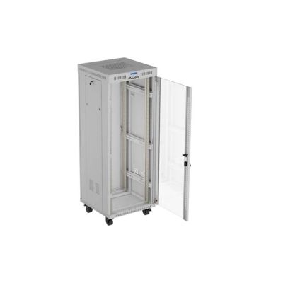 15. LANBERG Standschrank 19" 32U 600x600 Graue Glastür LCD (Flatpack) V2