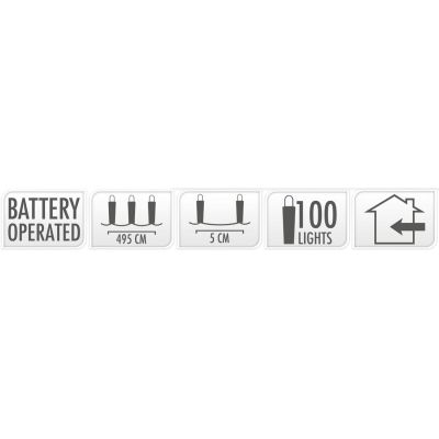 4. Batteriebetriebene Lichterkette mit 100 LEDs, kaltweiß