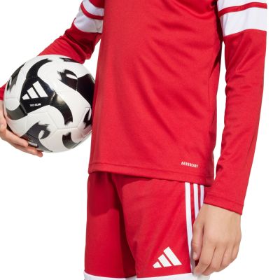 12. adidas Squadra 25 Langarmtrikot für Kinder Rot und Weiß JJ0041