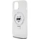 6. Karl Lagerfeld KLHMP15SHMRSCHH iPhone 15 6,1" weiß/weißes Hardcase Ring Stand Choupette Head MagSafe