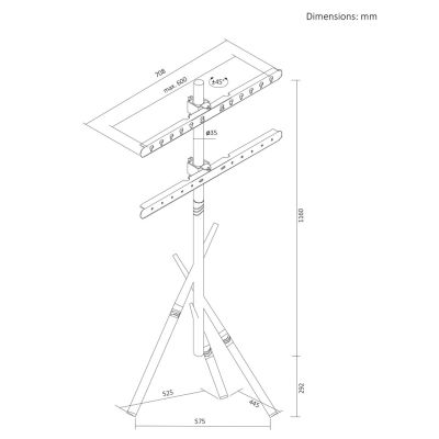22. MACLEAN TV-Bodenhalterung / -Ständer, 37–80 Zoll, max. VESA 600 x 400, max. 60 kg, MC-182 B