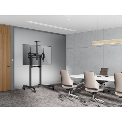 11. Equip Bodenständerhalter 55-100"/1TFT 120kg 1Regal Massiv Einzelhandel (650633)