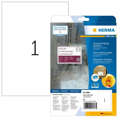 HERMA 4698 Bedruckbare Etiketten, weiß, selbstklebend