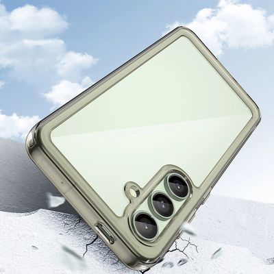 7. Outer Space Silikonhülle mit Gelrahmen für Samsung Galaxy S24 FE – Transparent und Schwarz