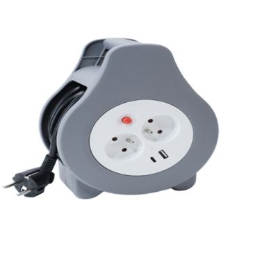 4. MONTIS VERLÄNGERUNGSKABEL FÜR HAUSHALT MIT ZWEI USB-A- UND USB-C-STECKDOSEN, 10 M, GRAU, MT188