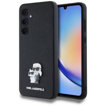 Karl Lagerfeld Saffiano Karl&Choupette Pin Hülle für Samsung Galaxy A35 – Schwarz