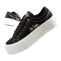 Lee Cooper Damen-Sneaker mit Plateausohle, schwarz mit Gold
