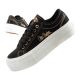 Lee Cooper Damen-Sneaker mit Plateausohle, schwarz mit Gold