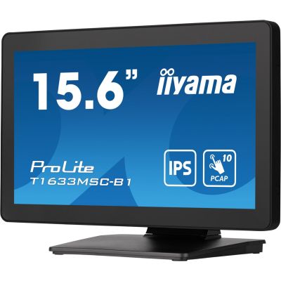 23. Monitor IIYAMA T1633MSC-B1 15,6 Zoll PCAP Full HD Rahmenloser 10P-Touchscreen 385 cd/m² HDMI DP USB-Schnittstelle HUB 2x2.0 Lautsprecher