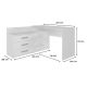 4. Eckschreibtisch + Kommode DANY 120x50xH76 weiß