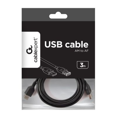 3. GEMBIRD CCP-USB2-AMAF-10 Kabel (USB 2.0 Typ AF - USB 2.0 Typ AM; 3 m; schwarz)
