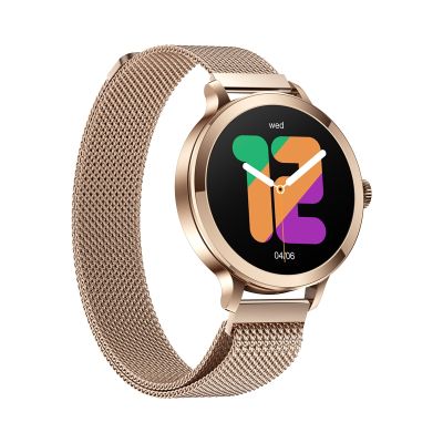 7. VELTORI VT340-1 Damen-Smartwatch, Goldarmband + rosa Silikonarmband