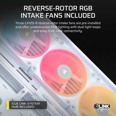 4. Corsair FRAME 4500X LX-R RGB Midi-Tower-Gehäuse mit Seitenwand aus gehärtetem Glas, Weiß