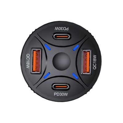 3. Wozinsky WLS-04 60W Kfz-Ladegerät 2xUSB-C 2xUSB-A - Schwarz