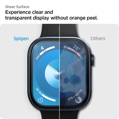 10. Spigen Elite Shield „EZ FIT“ 2-PACK Hybridglas für Apple Watch 10 (46 mm) – transparent