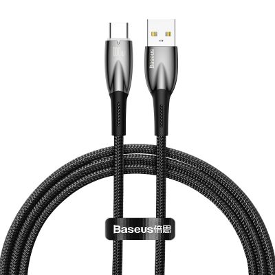 Baseus Glimmer Series Schnellladekabel USB-A auf USB-C 100 W 480 Mbit/s 1 m Schwarz