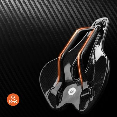 6. Rockbros LF0214 Anatomischer 3D-Fahrradsattel, wasserdicht – Schwarz