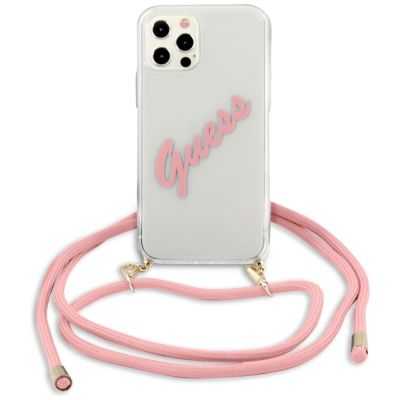 3. Guess Script Vintage iPhone 12 Pro Max 6,7" Hülle - Rosa